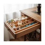 TeknoKapsül Bambu Çekmece Içi Düzenleyici (37.5X25X4 Cm) | 4 Bölmeli, Hareketli Ayırıcılar | Kaşıklık, Dikiş, Ofis ve Mutfak Organizeri - 001-Renkli - Option-1