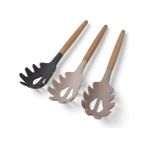TeknoKapsül Bambu Saplı Silikon Makarna Servis Kaşığı – Dayanıklı, Yapışmaz, 3 Renk Seçenekli, 27CM – Uzun Sapl
