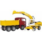 TeknoKapsül Bruder - Man Damperli Kamyon Liebherr Ekskavatör Ölçekli Model