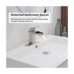 TeknoKapsül Bwe Şelale Banyo Bataryası Fırçalanmış Nikel Açılır Tahliye Durdurucu Montaj Tedarik Hattı Lavab
