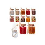 TeknoKapsül Cam Kavanoz Seti, 350 Ml, Mantar Kapaklı, Ahşap Bal Kaşığı Ile, Mutfak Saklama Kabı (1)