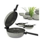 TeknoKapsül Cemile 1FLN-RKIWP2830 Rocky Twins Indiksiyonlu 28 cm Cift Tarafli Tava + Izgara
