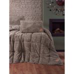 TeknoKapsül Çift Kişilik Peluş Yorgan Seti Bej 195X215 cm Adaçayı 195 x 215