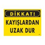 TeknoKapsül Dikkat Kayışlardan Uzak Dur Uyarı Levhası 25X35 KOD:225