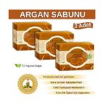 TeknoKapsül Doğal Argan Sabunu 140 gr x 3 Adet - Tüm Cilt Tipleri Için - Nemlendirici Besleyici Etki