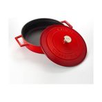 TeknoKapsül Döküm Çok Amaçlı Yayvan Tencere, Trendy, 24CM, Kırmızı