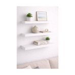 TeknoKapsül Duvar Rafı 3’lü Set 50X15 cm Beyaz | Dekoratif Duvara Monte Raf | Salon, Mutfak, Banyo Ofis Için