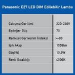 TeknoKapsül E27 LED Dim Lamba 10.5W 1055LM 4000K - 1 - 10 W - Amber