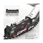 TeknoKapsül Giffy / 23 Parça Işıklı Klasik Tren Seti 96CM 3 Farklı Ray Modeli Pilli Retro Tren Raylı Oyuncak Full Fonksiyon Çocuklar Için Eğitici