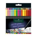 TeknoKapsül Grip Finepen Ince Keçe Uçlu Kalem Seti, 30’lu, Pastel ve Neon Renkler, 0.4 mm Hassas Uç, Metal Destekli, Ergonomik Üçgen Gövde - -- - Option-1