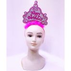 TeknoKapsül Happy Birthday Neon Pembe Renk Doğum Günü Tacı 24X15 cm