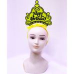 TeknoKapsül Happy Birthday Neon Sarı Renk Doğum Günü Tacı 24X15 cm