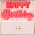 TeknoKapsül Happy Birthday Pembe Akrilik Pasta Süsü