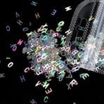 TeknoKapsül Hologram Harf Glitter 5gr, Reçine Alfabe Holografik Tırnak Makyaj Süs Malzeme