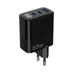 TeknoKapsül Juo 65W Gan LED Ekranlı Hızlı Şarj Cihazı 2 Type-C + Usb-A & iPad & Notebook Uyumlu Şarj Aleti - 001-Renkli