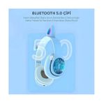TeknoKapsül Kedi Kulak Rgb LED Işıklı Kablosuz Bluetooth Kulaklık Mikronlu Hafıza Kartı Girişli Kedi Kulaklık (Mavi) - Option-1
