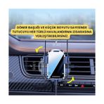 TeknoKapsül Klipsli Sarsılmaz Airwent Araç Havalandırma Telefon Tutucu Araç Içi Telefon Tutucu - Option-1 - 000-Siyah