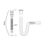 TeknoKapsül Lavabo Gider Hortumu/körüklü Lavabo Sifonu/eviye Gider Borusu (Paslanmaz Çelik Süzgeçli ve Vidalıdır) - Option-1