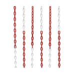 TeknoKapsül LR-6PC1031 6mm 25 Metre Plastik Trafik Zinciri, Kırmızı Beyaz - 0 - Siyah