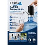 TeknoKapsül Nerox Şarjlı Su Pompası NRX-0855 USB Şarjlı Damacana Su Pompası Otomatik Su Sebili Aparatı
