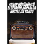 TeknoKapsül Nostaljik Görünümlü Ahşap Radyo Tf Sd USB Girişli LED Fener Işıklı