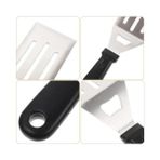 TeknoKapsül Paslanmaz Çelik Geniş Mutfak Spatulası - Dayanıklı Sert Plastik Saplı Omlet Çevirici, Esnek Balı