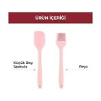 TeknoKapsül Pikas Silikon Spatula Seti 5’li - Çırpıcılı, Yapışmaz Tava Uyumlu, Dayanıklı Mutfak Seti (Pembe)