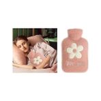 TeknoKapsül Sicak Su Torbasi Peluş Papatya Desenli Pembe 21X13,5X2CM 500 ml