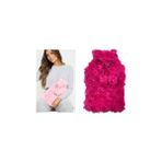 TeknoKapsül Sicak Su Torbasi Ponponlu Termofor Peluş Koyu Pembe 28X17CM 750ML
