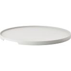 TeknoKapsül Singles Servis Tepsisi, Metal, Dekoratif Tepsi, Yuvarlak, 35 cm Çapında, Sıcak Gri (Gri)