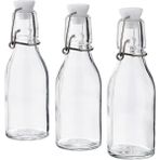 TeknoKapsül Su Şişesi, Cam, 15 Cl, 3 Adet - Ahşap - Option-1