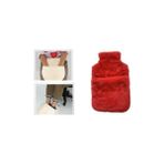 TeknoKapsül Su Torbası Cepli Kırmızı Peluş Termofor 32,5X17,5CM 1500 ml