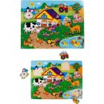 TeknoKapsül Tahta Raptiyeli Bultak Puzzle 9 Parça Çiftlik - 01-Mavi