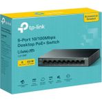 TeknoKapsül Tp-Link LS109P 8 Port 10/100 +1 Port RJ45 Uplink 63W 250 Metre Poe Mesafe Metal Kasa Switch