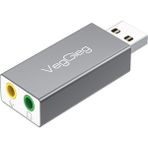 TeknoKapsül USB Harici Ses Kartı Adaptörü 3.5mm Kulaklık ve Mikrofon Girişli - Option-1