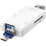 TeknoKapsül Yk 3 In 1 Kart Okuyucu, Type-C USB Micro Usb, Otg, Sd Micro Sd Destekli, Telefon Pc Için (Beyaz)