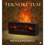 teknokutum Şömine Konseptli Alev Efektli Oda ve Hava Nemlendirici - Siyah