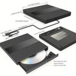 Teknollojia Harici USB 3.0 ve Type-C Dvd-Rom Dvd-Rw Optik Sürücü, USB ve Type C Kablolu, Pc, Tablet, DVD Player, Çizgili Metal Tasarım Ultra Slim CD Rom Okuyucu X350 - Ahşap
