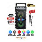 Teknoloji Gelsin Bluetooth Hoparlör Rgb Işıklı Extra Bass Fm/sd/aux/flaş Mikrofonlu Ses Bombası Speaker Müzik Çalar - Siyah