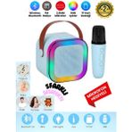 Teknoloji Gelsin K12 Kablosuz Bluetooth Hoparlör Karaoke Mikrofon 5 Ses Efektli Rgb Hd Stereo Ses Usb/sd/fm - Mavi