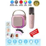 Teknoloji Gelsin K12 Kablosuz Bluetooth Hoparlör Pembe Karaoke Mikrofon 5 Ses Efektli Rgb Hd Stereo Ses Usb/sd/fm