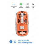Teknoloji Gelsin Kablosuz Mouse Fare Şarjlı Bluetooth Wireless Çift Modlu Sessiz 5 Tuşlu Şeffaf DPI Kontrol Tg-9010