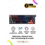 Teknoloji Gelsin Mekanik Oyuncu Klavyesi Blue Switch 18 Farklı Rgb Modu Kablolu Gaming Klavye Tuş Sök/tak Typec Kablo - Siyah