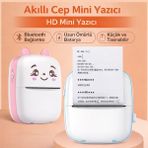 TeknolojiSA Mini Bluetooth Termal Yazıcı Çocuk Fotoğraf ve Not Yazıcı Taşınabilir Cep Yazıcısı - Beyaz