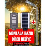 Teknomar Solar Güneş Enerjili Bahçe Aydınlatma Direği + 120W Solar Sokak Lambası