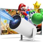 Teknomie Taşınabilir Akıllı Projektör – Ultra Hd, Kablosuz Wi-Fi, Bluetooth, Ev Sineması Deneyimi, Telefon Uyumlu, Kumandalı Hoparlörlü Mini Projektör - Beyaz
