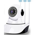 Teknomila 360° Wifi Ip Güvenlik Kamera 3 Antenli Gece Görüşlü Sensörlü Harekete Duyarlı Ip Kamera - Beyaz