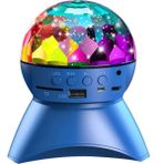 Teknomila Hoparlör Dönen Işıklı Disco Sahne Ensiga Disko Topu Bluetooth USB LED Işıklı Mp3 - Mavi