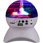 Teknomila LED Işıklı Disko Topu Şarjlı Bluetooth Hoparlör Tavan Işık Yansıtma - Beyaz