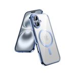 Teknomoda Apple Uyumlu iPhone 17 Kılıf Kamera Lens Korumalı Renkli Magsafe Şeffaf Silikon Mavi Mavi